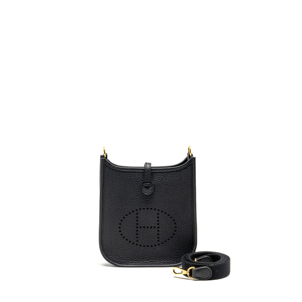 Hermes Mini Evelyne Clemence black GHW stamp K