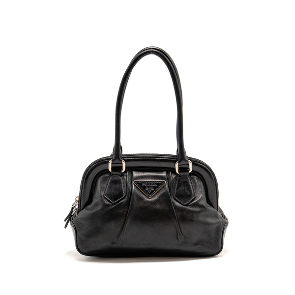 Prada top handle Dangle Bag leather black SHW