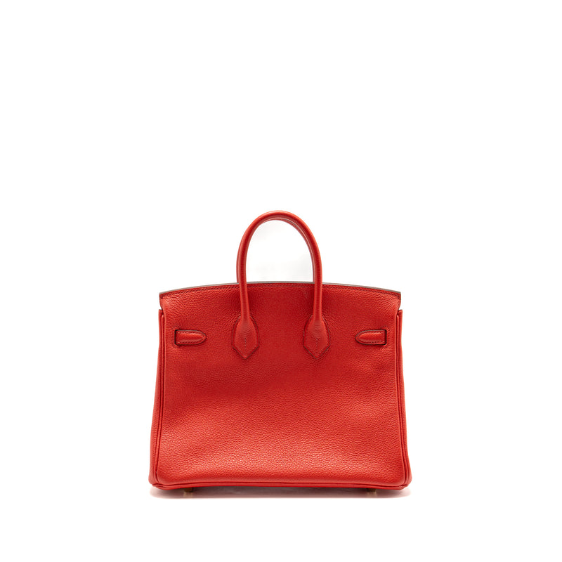 Hermes Birkin 25 togo rouge de Coeur GHW stamp C