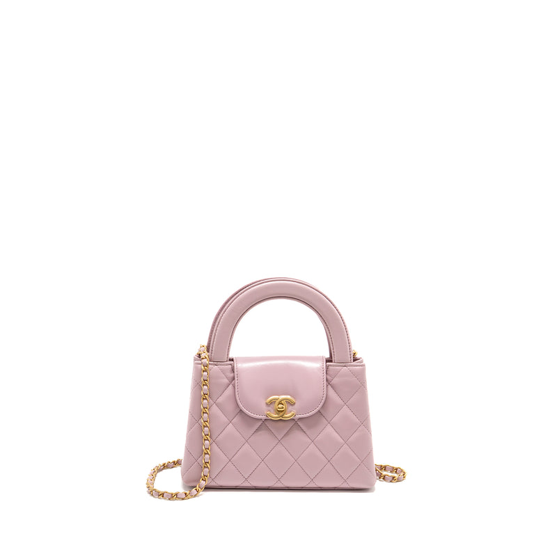 Chanel Mini Kelly Shopping Tote Bag Calfskin Light Purple GHW (Microchip)