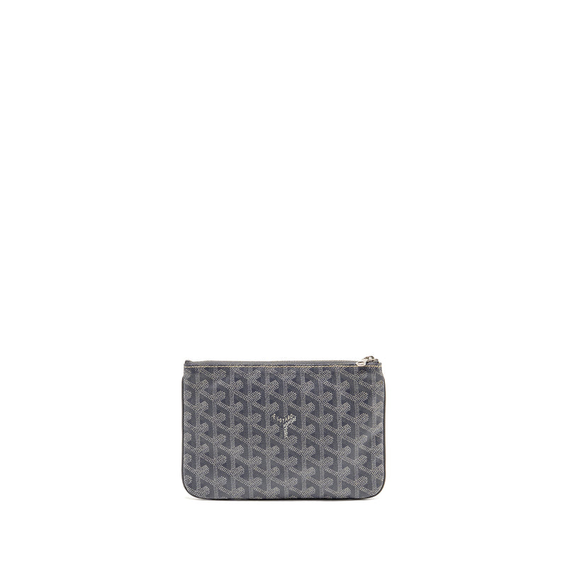 Goyard Senat Pouch PM Goyardine Canvas/Calfskin Grey SHW