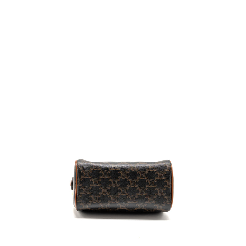 Celine Small Boston Bag Triomphe Canvas/Calfskin Tan GHW