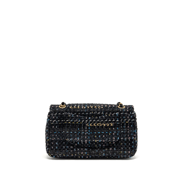 Chanel Medium Single flap bag tweed black GHW