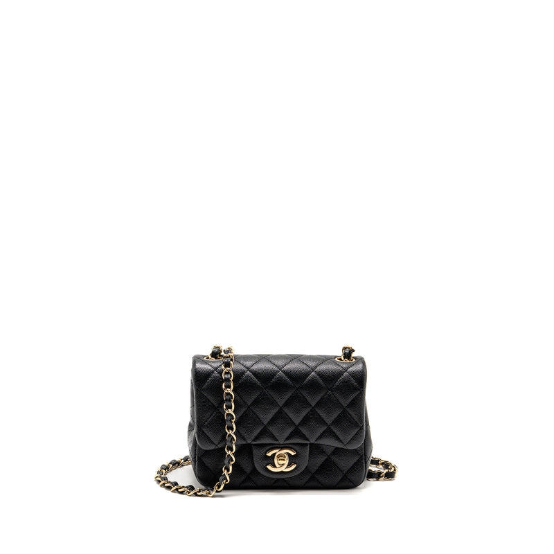 Chanel classic mini square flap bag caviar black LGHW