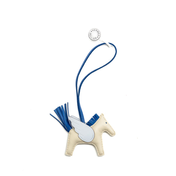Hermes Rodeo Pegase PM Bag Charm Blue France/Blue Brume/Craie Stamp W