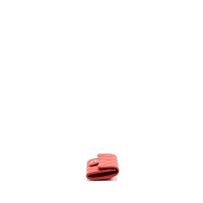 Chanel Classic Flap Card Holder Lambskin Red LGHW (Microchip)