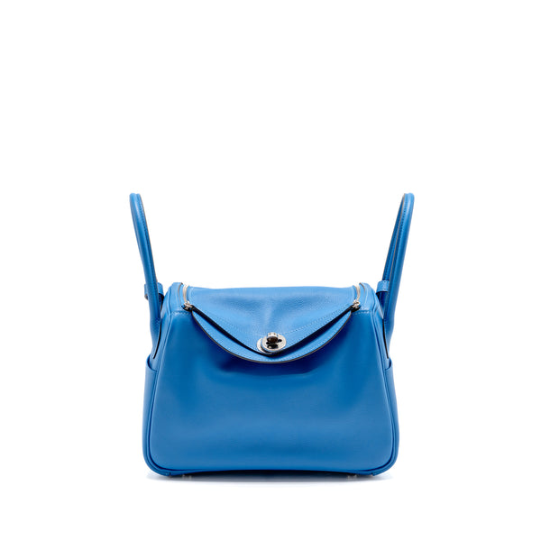 Hermes Lindy 26 Evercolor Blue Zanzibar SHW Stamp C