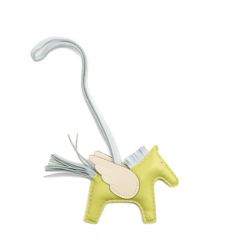 Hermes Rodeo Pegase PM Bag Charm Jaune Bourgron/Blue Brume/Nata Stamp Y