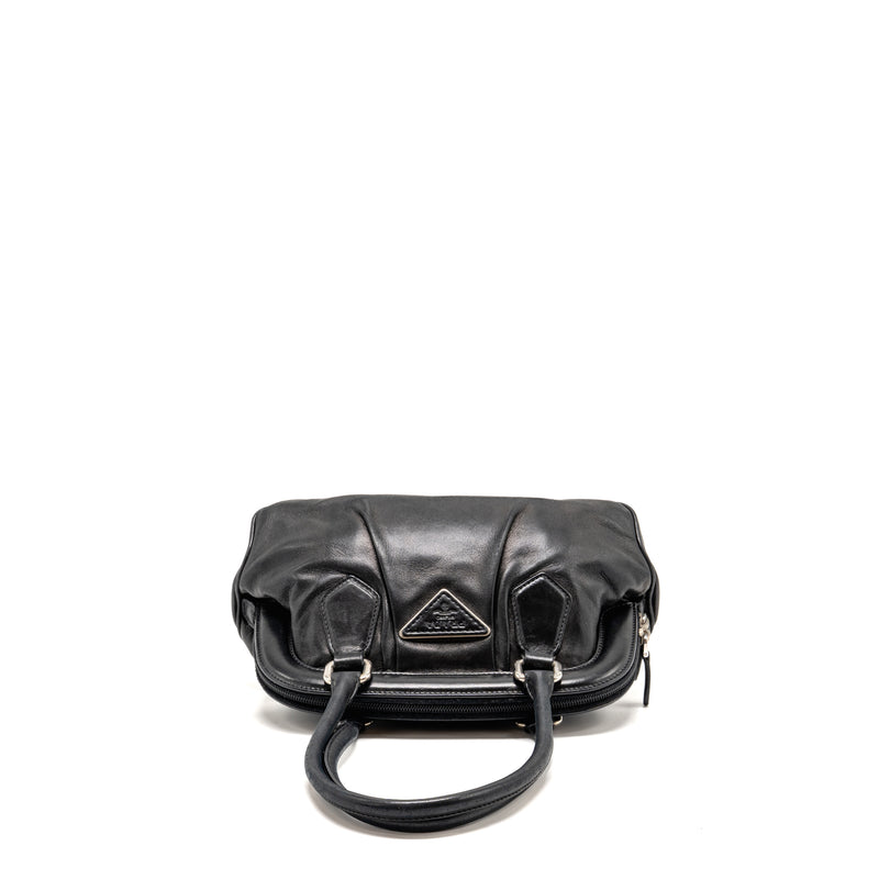 Prada top handle Dangle Bag leather black SHW
