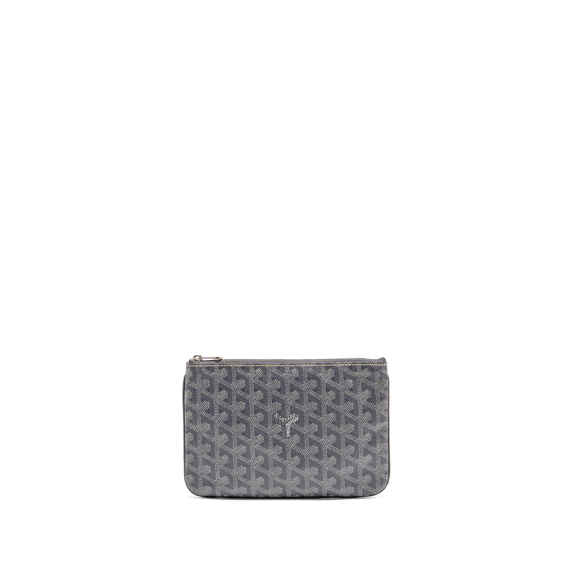 Goyard Senat Pouch PM Goyardine Canvas/Calfskin Grey SHW