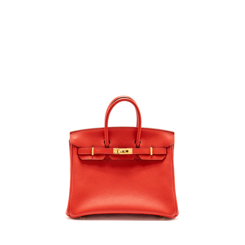 Hermes Birkin 25 togo rouge de Coeur GHW stamp C