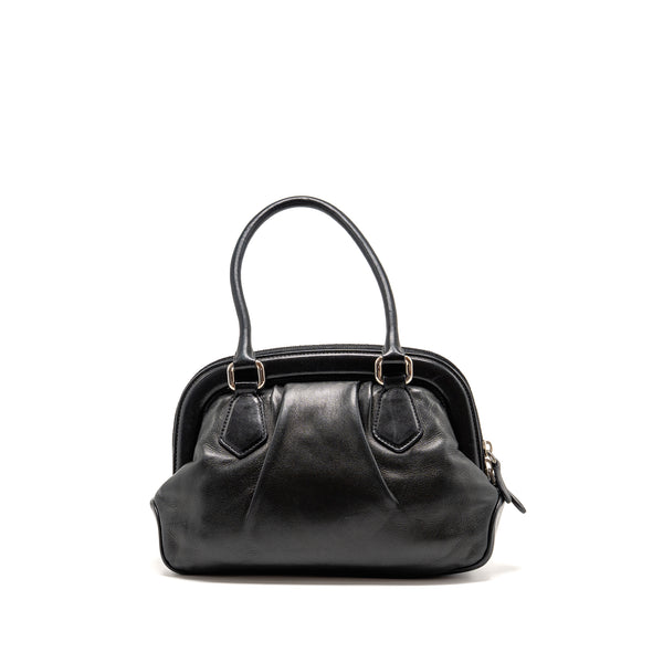 Prada top handle Dangle Bag leather black SHW