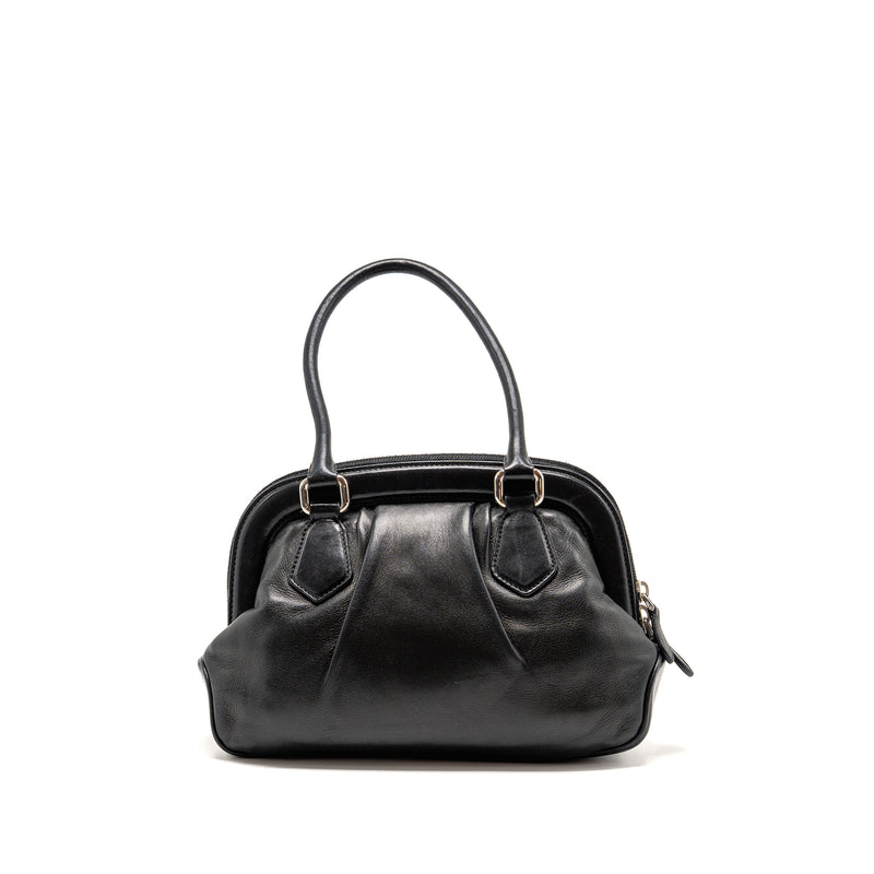 Prada top handle Dangle Bag leather black SHW