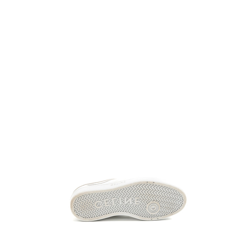 Celine Size 38 trainer low lace-up sneaker calfskin white