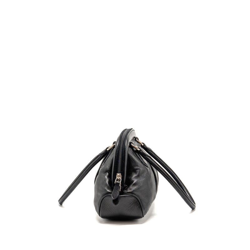 Prada top handle Dangle Bag leather black SHW