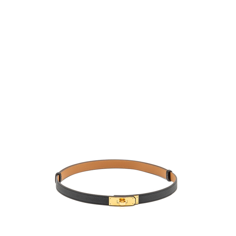 Hermes Kelly 18 Belt Epsom Black GHW Stamp K