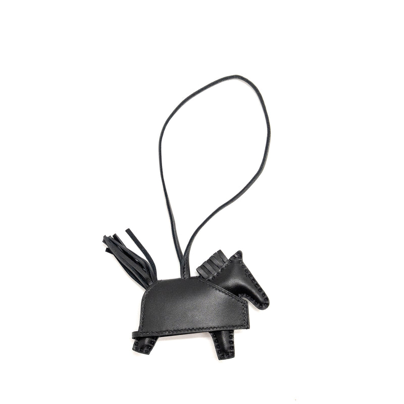 Hermes Rodeo PM Robeo Rock Bag Charm Black SHW Stamp K