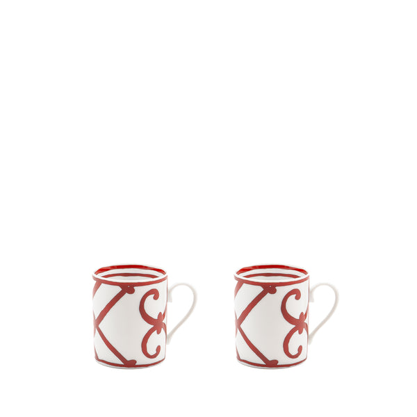 Hermes Balcon Du Guadalquivir Mug N°1 and N°2 Rouge (Sell in A Set)