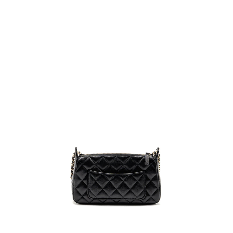 Chanel 25A zip clutch with chain caviar black LGHW (microchip)