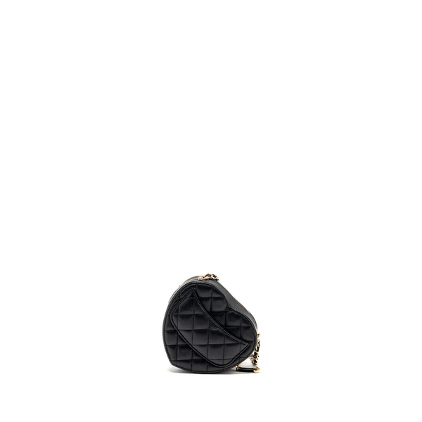 Chanel heart belt bag lambskin black LGHW