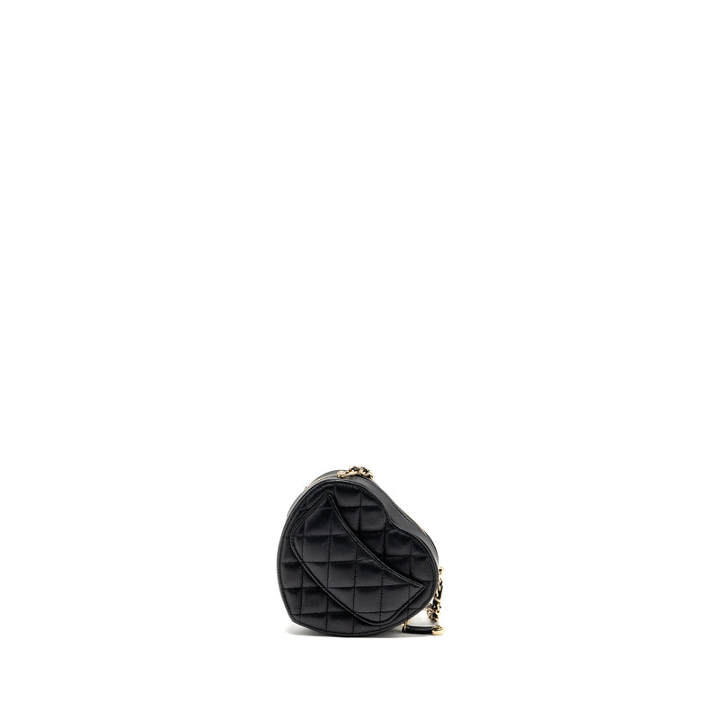 Chanel heart belt bag lambskin black LGHW