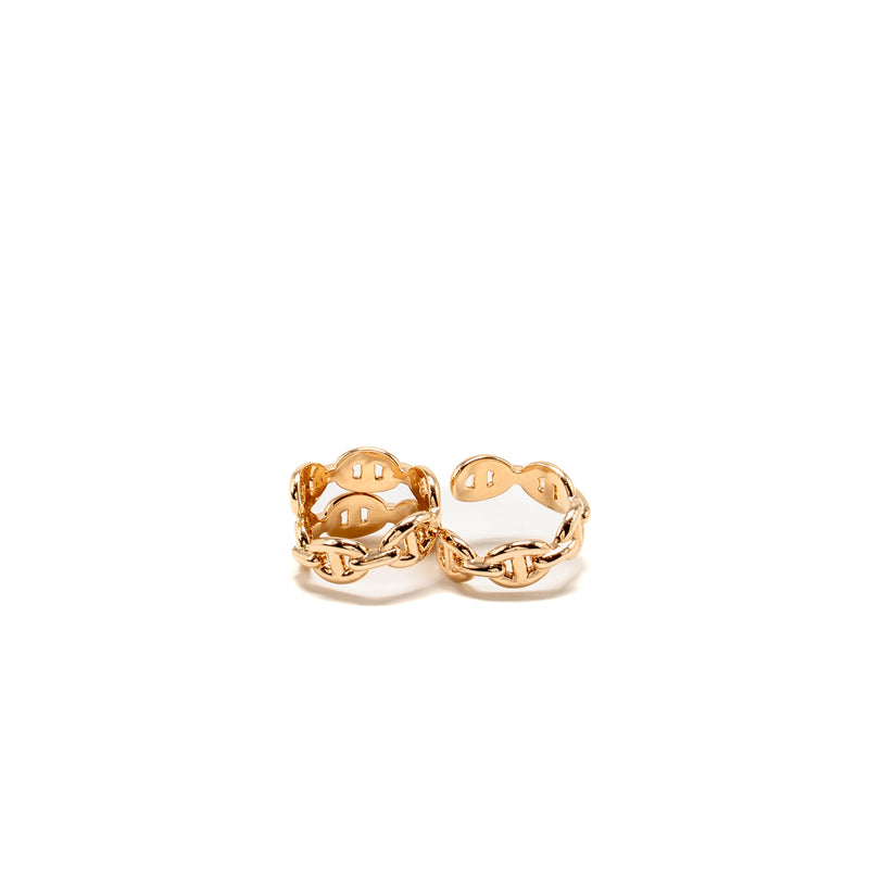 Hermes Size 54 Chaine d'ancre Enchainee Double Ring Rose Gold