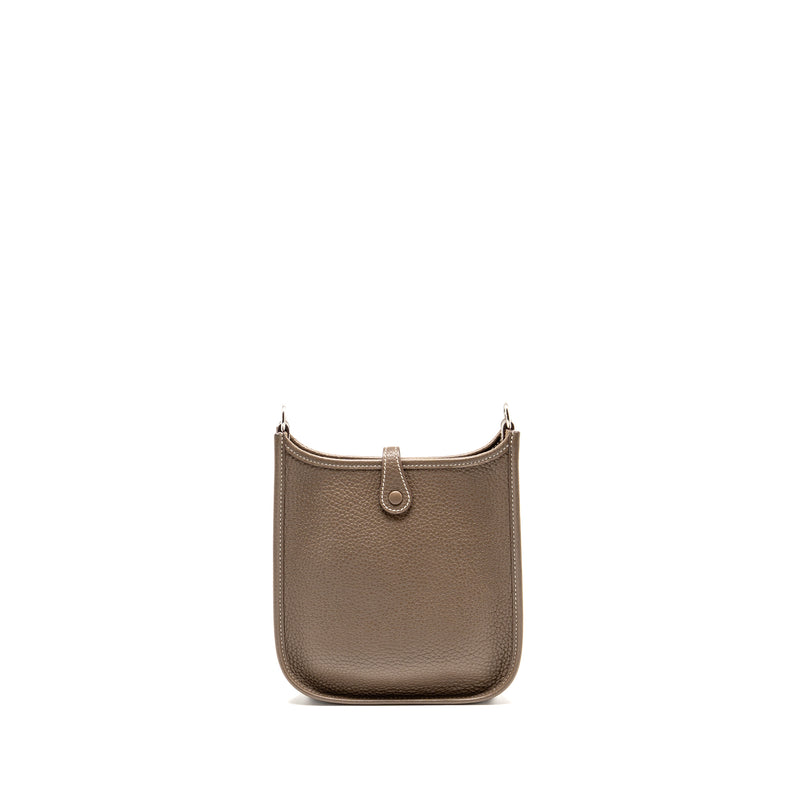 Hermes Mini Evelyne Clemence Etoupe SHW Stamp C