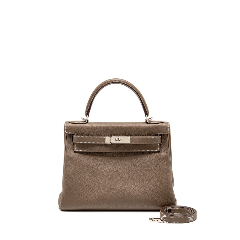 Hermes kelly 28 clemence etoupe SHW stamp Y
