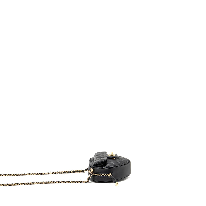 Chanel heart belt bag lambskin black LGHW