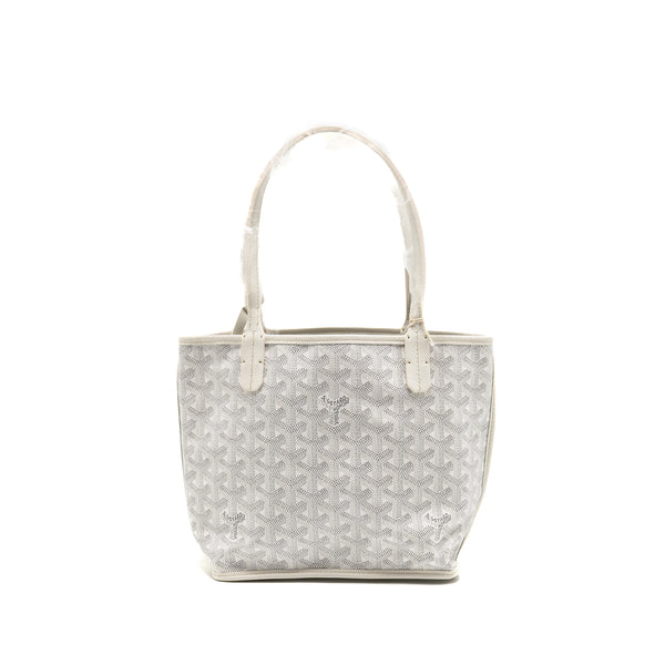 Goyard Anjou Mini Bag Goyardine Canvas/Chevroches Calfskin White SHW