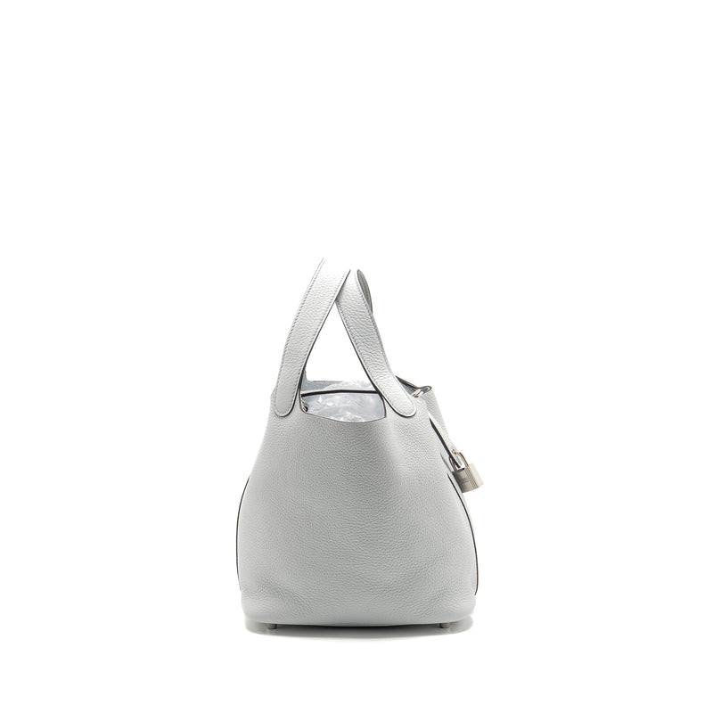 Hermes Picotin 18 Lock Bag Clemence Bleu Pale SHW Stamp U