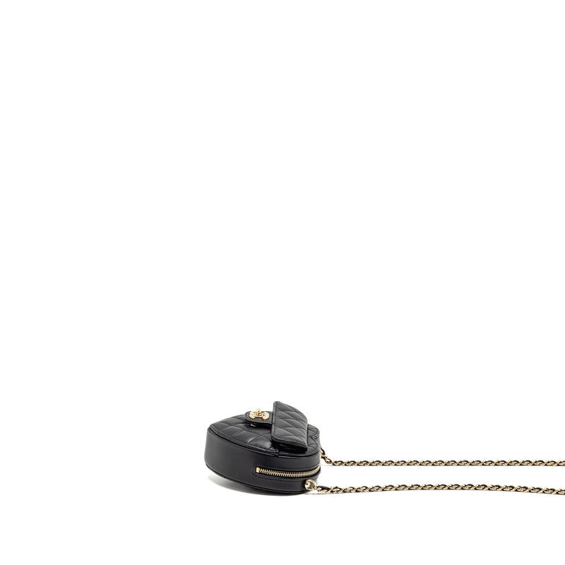 Chanel heart belt bag lambskin black LGHW