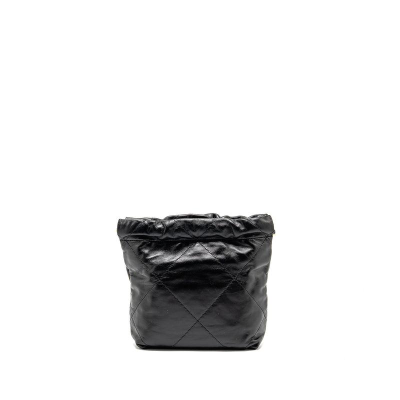 Chanel Mini 22 Bag Shiny Calfskin Black GHW (Microchip)