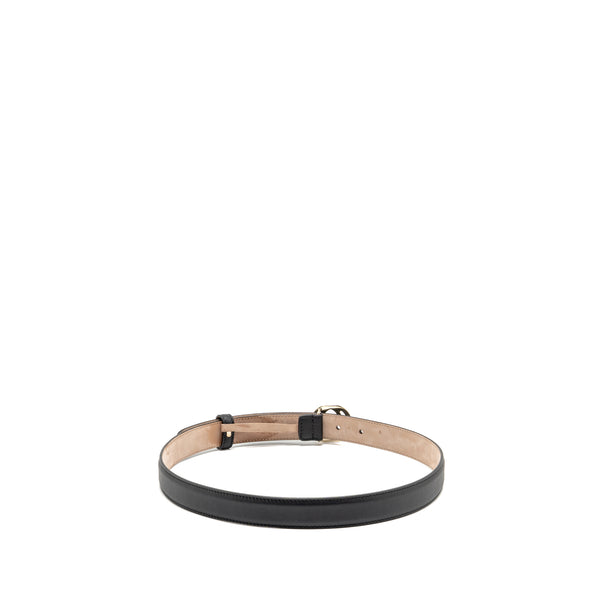 Gucci Size 80 Blondie Interlocking GG Logo Belt Leather Black LGHW