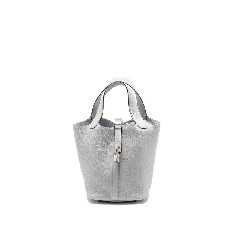 Hermes Picotin 18 Lock Bag Clemence Bleu Pale SHW Stamp U