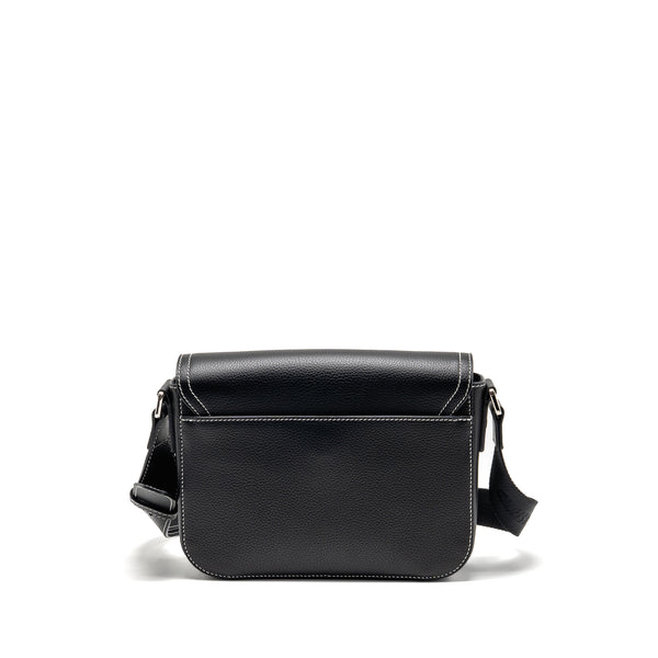 Dior Medium Saddle Flap Messenger Bag Grained Calfskin Black GHW