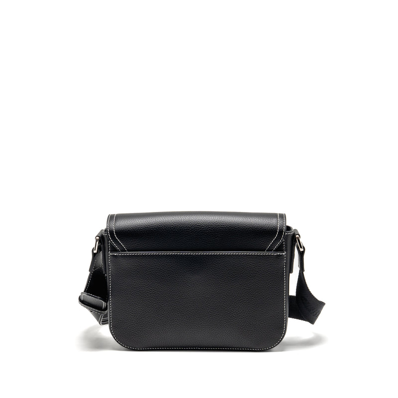 Dior Medium Saddle Flap Messenger Bag Grained Calfskin Black GHW