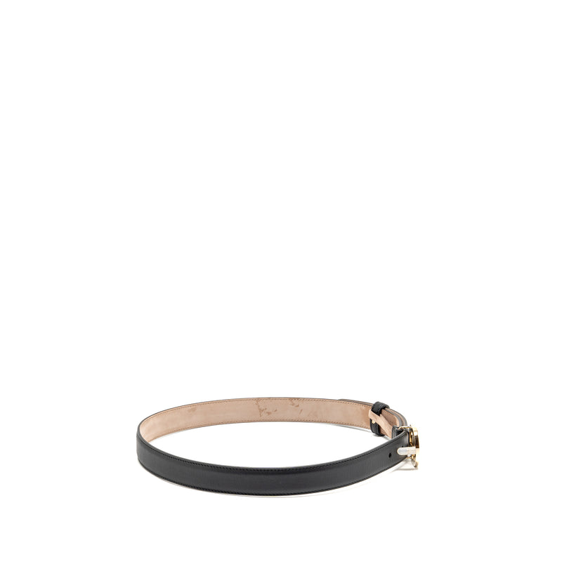 Gucci Size 80 Blondie Interlocking GG Logo Belt Leather Black LGHW