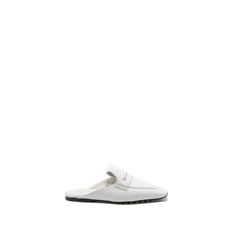Hermes Size 35 Eloge Mules Chèvre Liegee Blanc
