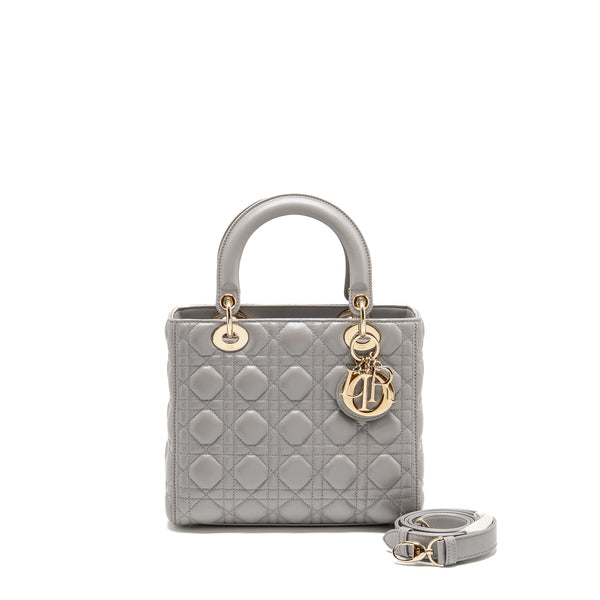 Dior Medium Lady Dior Lambskin Grey LGHW
