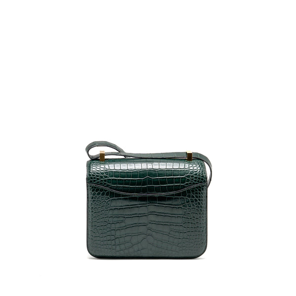 Hermes Constance 24 ALLIGATOR MISSISSIPPIENSIS MAT Vert Fonce GHW Stamp X