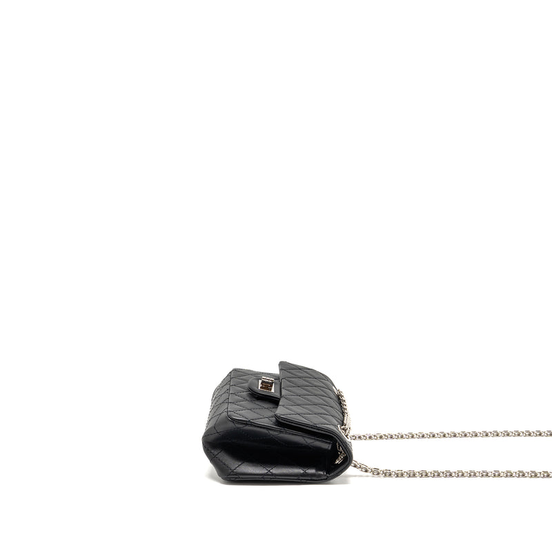 Chanel MINI 2.55 reissue aged calfskin black SHW (Microchip)