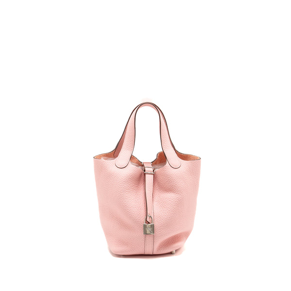 Hermes Picotin 18 Lock Bag Clemence Rose Sakura SHW Stamp U