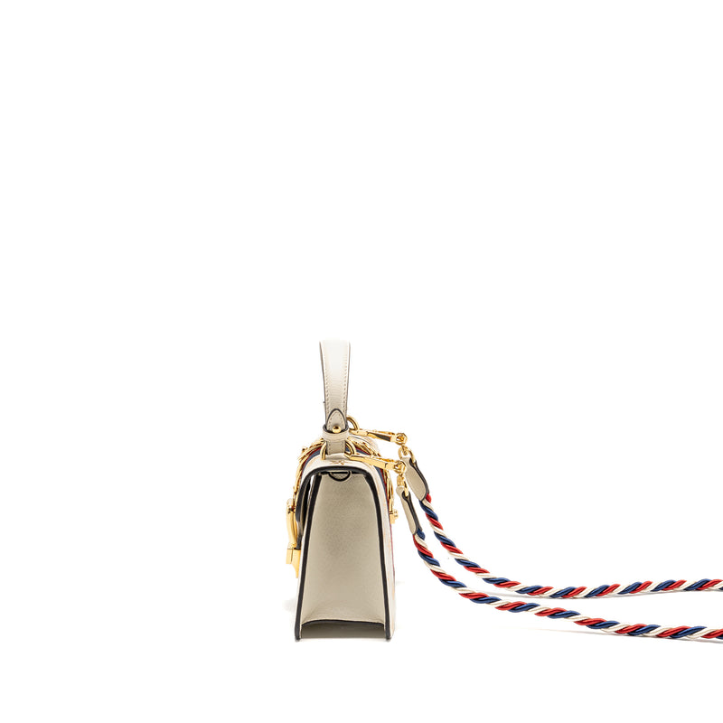 Gucci Mini Sylvie Bee Star Top Handle Calfskin White/Multicolour GHW
