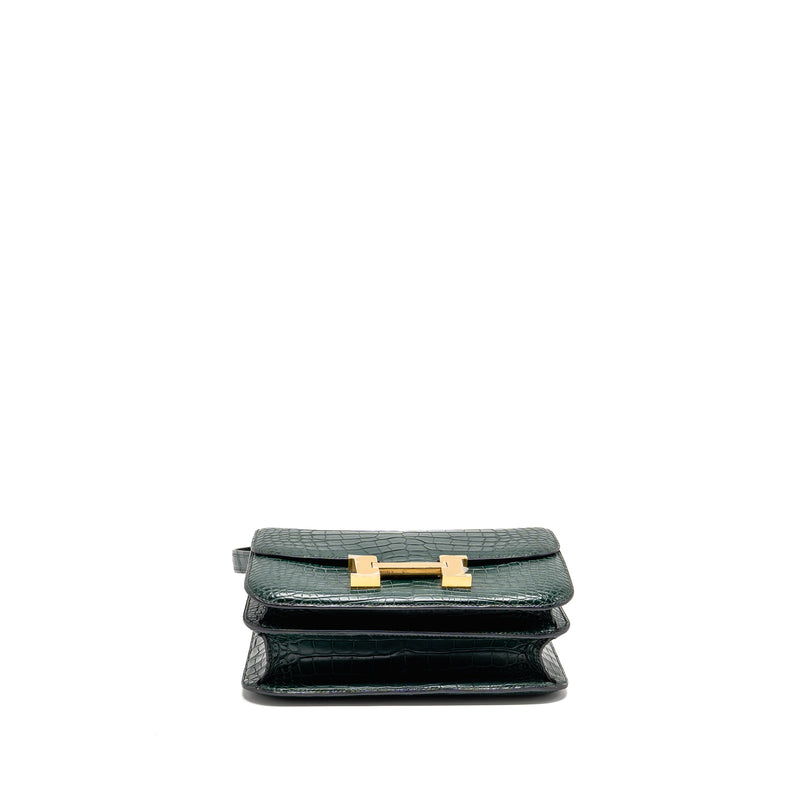 Hermes Constance 24 ALLIGATOR MISSISSIPPIENSIS MAT Vert Fonce GHW Stamp X