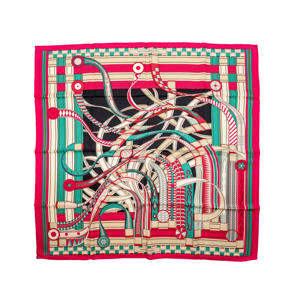 Hermes 90cm Silk Scarf Voltes Et Pirouettes Multicolour
