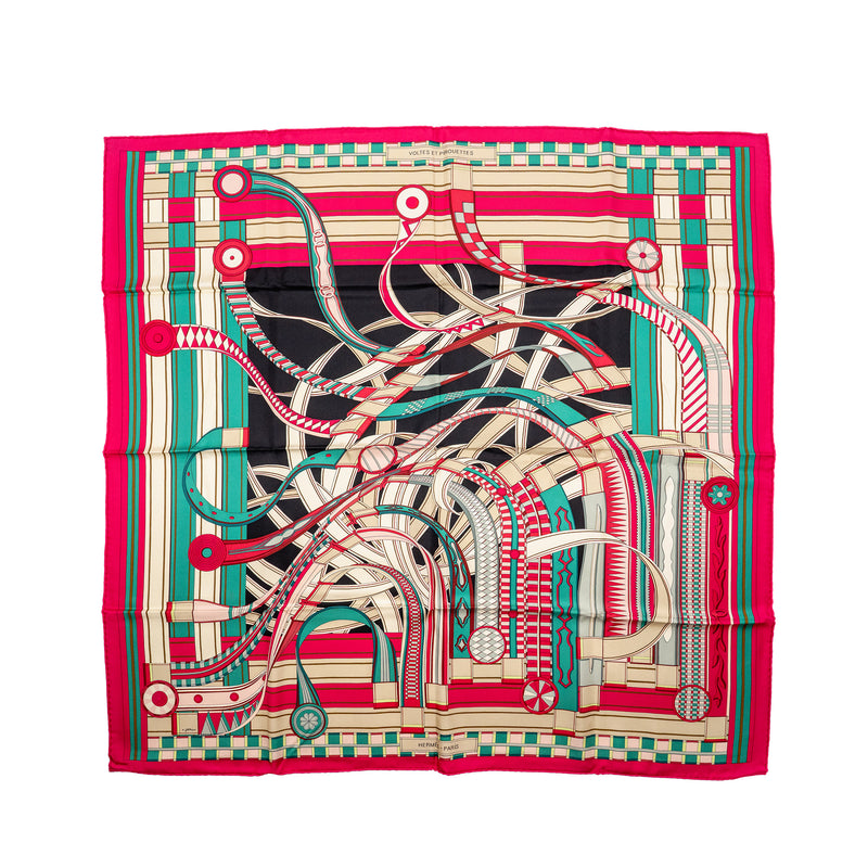 Hermes 90cm Silk Scarf Voltes Et Pirouettes Multicolour