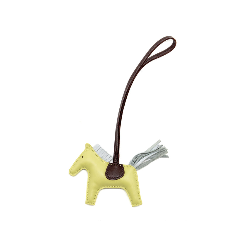 Hermes rodeo pm bag charm Jaune Bourgeon/Blue Brume/Rouge Sellier Stamp Z