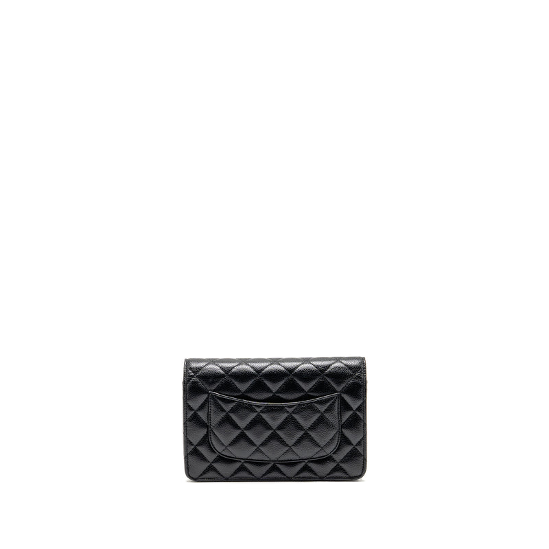 Chanel classic wallet on chain caviar black SHW (microchip)