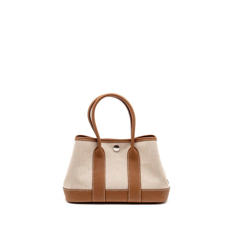 Hermes Neo Garden Party 23 Canvas/Negonda Ecru-Beige/Gold SHW Stamp K